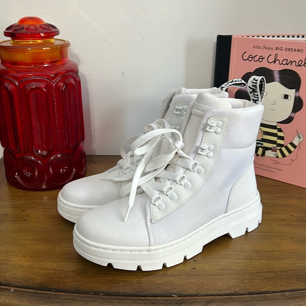 Dr. Martens Combs White Platform Boots